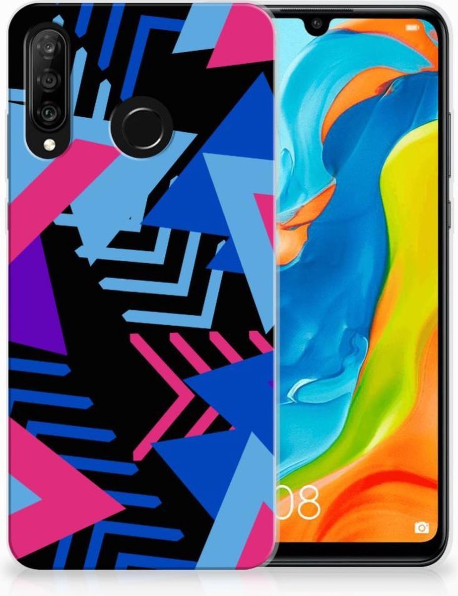 Huawei P30 Lite TPU Hoesje Funky Triangle