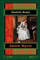 Livre "Jane Eyre" de Charlotte Bronte avec une image de Jane Eyre dans une robe blanche.