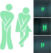 Deursticker Toilet -  WC Sticker- Glow In The Dark -
