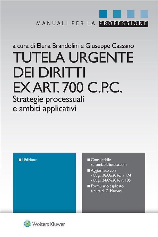 Tutela urgente dei diritti ex Art. 700 C.P.C. - cover