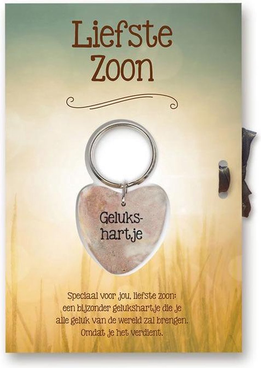 Gelukshart Sleutelhanger Giftcard  Liefste Zoon