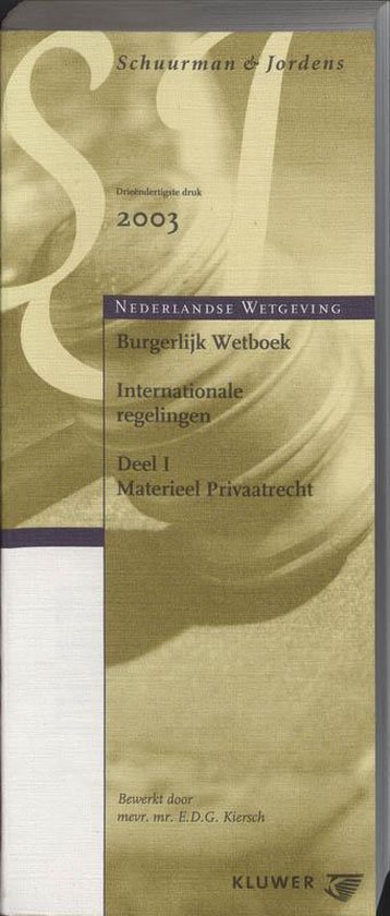 Cover van het boek 'Burgerlijk Wetboek / Internationale regelingen 1 Materieel privaatrecht / druk 33'