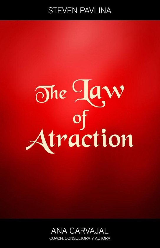 Livre "The Law of Attraction" de Steven Pavlina et Ana Carvajal sur fond rouge.
