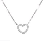 Fate Jewellery Ketting FJ490 - Heart - 925 Zilver - Ingelegd met Zirkonia kristallen