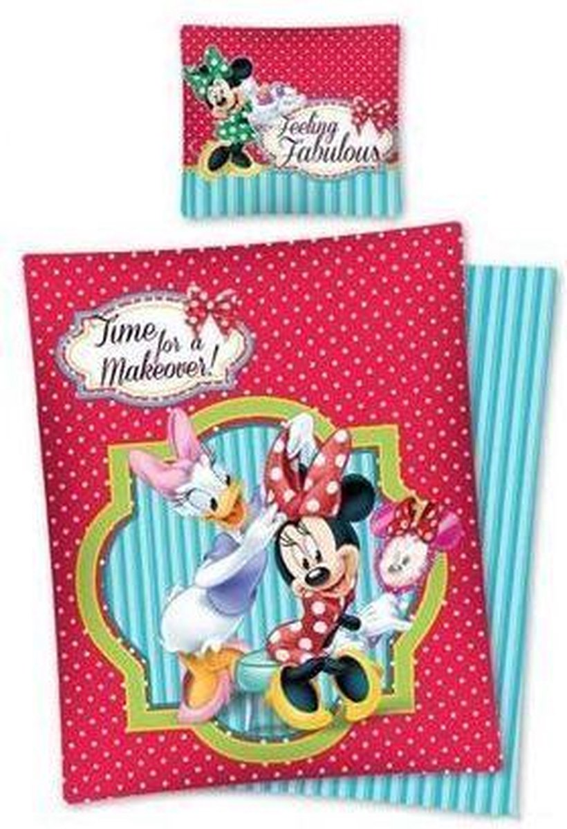 Minnie Mouse dekbedovertrek + kussensloop - 140 x 200 cm - 100% katoen