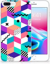 iPhone 7 Plus | 8 Plus TPU Siliconen Hoesje Design Blocks Colorful