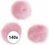 140x roze knutsel pompons 7 mm - hobby balletjes