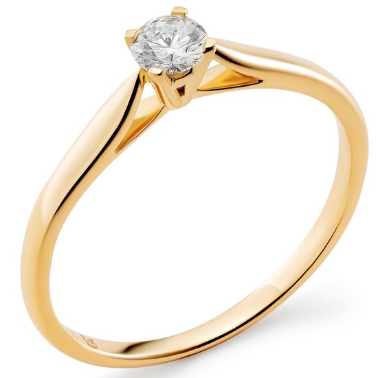 Orphelia RD-3918/50 - Ring Solitaire 4 griffes - Or jaune 18 carats - Diamant 0.20 ct - Taille 50