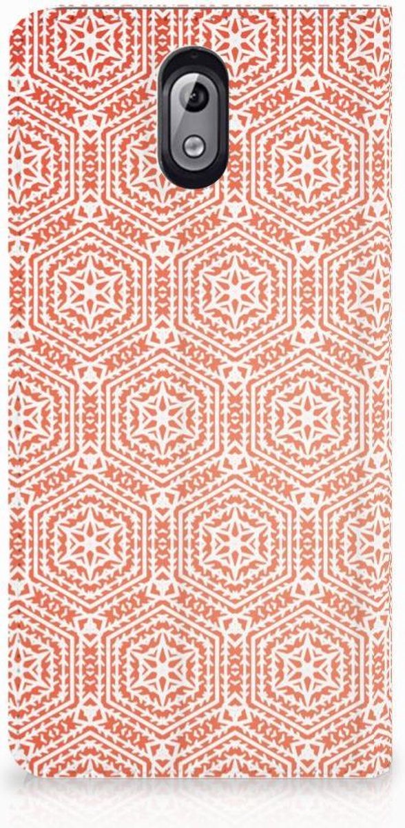 Nokia 3.1 (2018) Hoesje met Magneet Pattern Orange