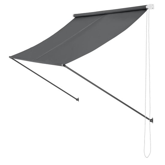[pro.tec] ® Protection solaire - store banne - gris - 300x120cm