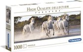 Clementoni - Panorama High Quality Collectie puzzel - Rennende Paarden - 1000 Stukjes, puzzel volwassenen