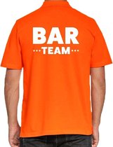 Bar team / personeel tekst polo shirt oranje voor heren XL