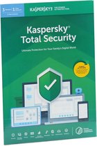 Kaspersky Total Security | 3 Apparaten | 1 Jaar | Engelse verpakking | Alle Europese talen