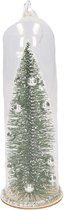 Zilveren kerstboom in stolp kerstversiering hangdecoratie 22 cm