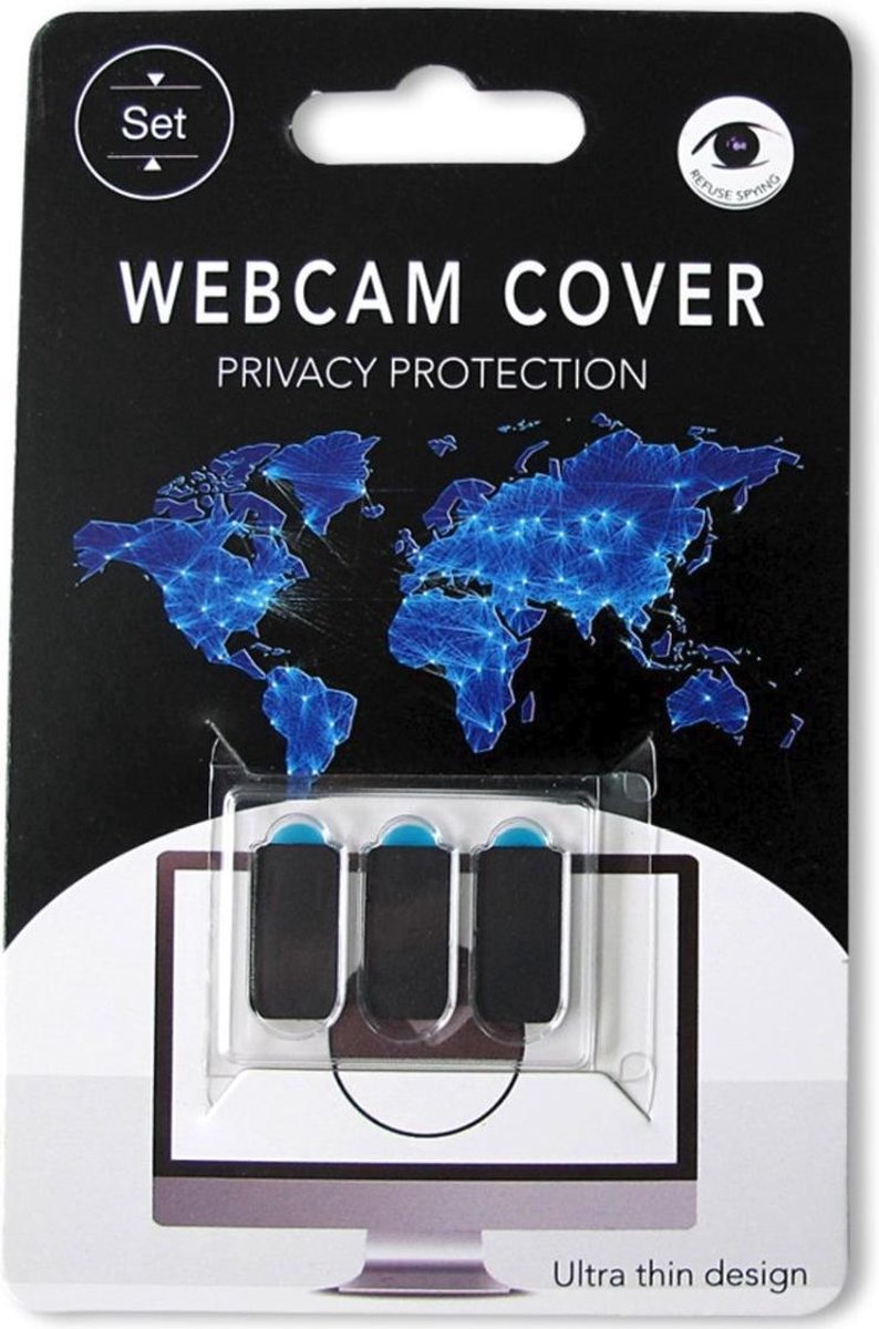Webcam cover 6 stuks (zwart) privacy protector ultra compact - ultra dun - voor laptop - gsm - tablet.