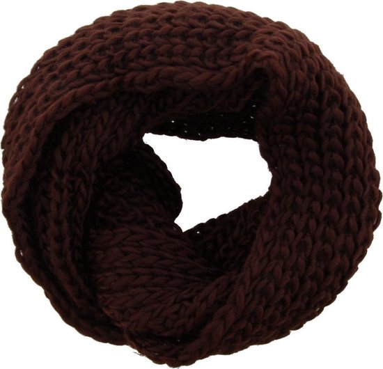 Bruine grof gebreide col shawl. | bol.com