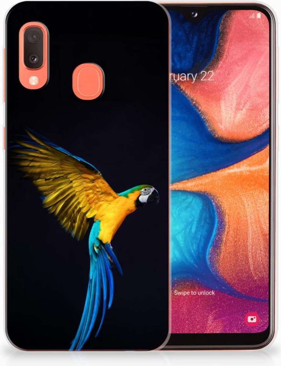 Samsung Galaxy A20e TPU Hoesje Papegaai