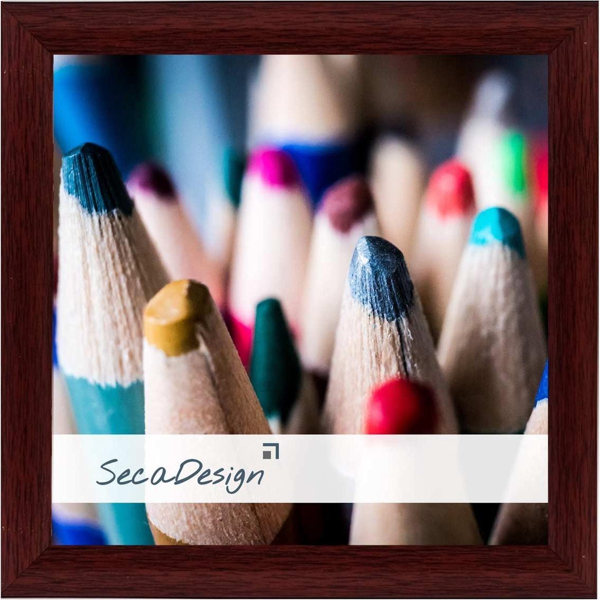 SecaDesign Tours Fotolijst - Fotomaat 30x30 cm - Kersenhout kleur bruin