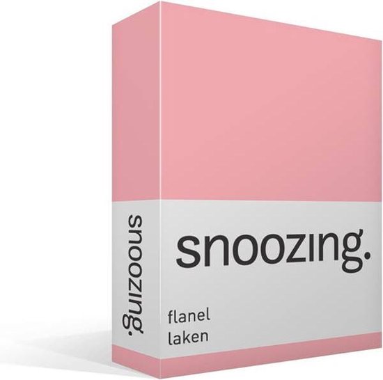 Snoozing - Flanel - Laken - Eenpersoons - 150x260 cm - Roze