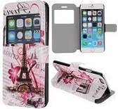 PU Leren Wallet Kijkvenster iPhone 6(s) - Eiffeltoren