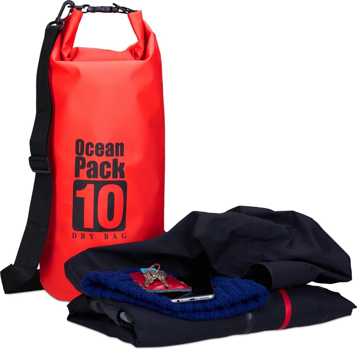 waterdichte tas - 10 liter - licht - ocean pack - rood