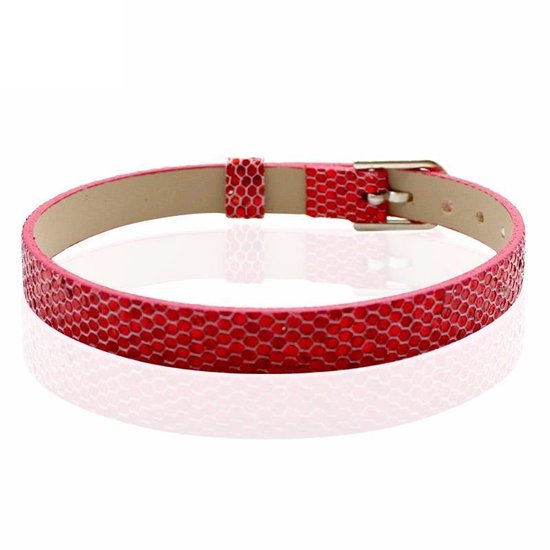 Bracelet Montebello Akoi Rouge - Femme - Cuir PU - Glitter - 20,5 cm