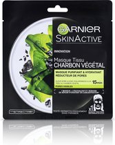 Garnier SkinActive Pure Charcoal Black Sheet Mask - Zuiverend en Verfijnend Gezichtsmasker