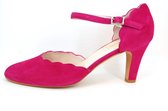 Stravers - Maat 35 Fuchsia Roze pumps met bandje. Hakken Kleine Maten Damesschoenen