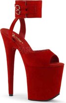 Pleaser Sandaal met enkelband, Paaldans schoenen -38 Shoes- FLAMINGO-891 Paaldans schoenen Rood