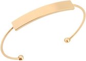 24/7 Jewelry Collection Gebogen Bar Bangle Armband - Goudkleurig