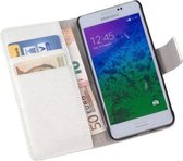 HC Wit Samsung Galaxy Alpha Bookcase Wallet case Telefoonhoesje
