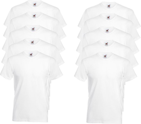 10 Fruit of the Loom V-Hals ValueWeight T-shirt
