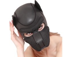 Banoch - Lindo Perrito Negro Neoprene - honden masker puppy play zwart neopreen