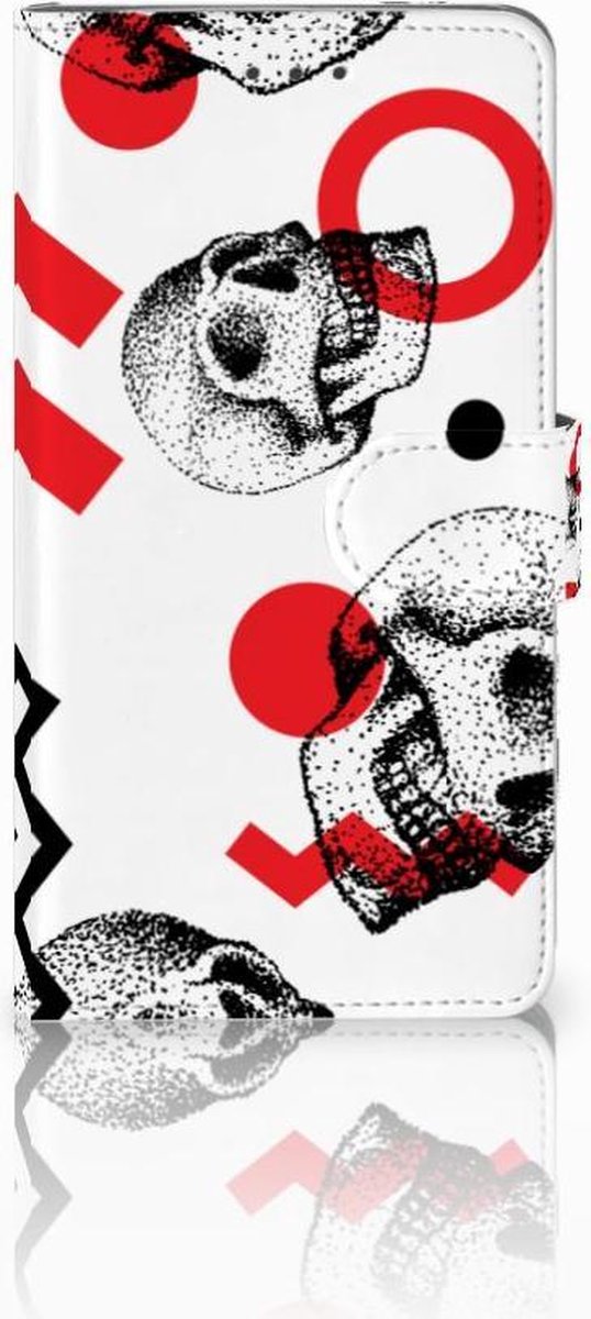 Telefoonhoesje met Naam Samsung Galaxy J7 2016 Skull Red