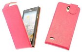 BestCases Pink Kreukelleer Flipcase Huawei Ascend G700