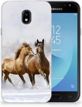 Geschikt voor Samsung Galaxy J3 2017 TPU Siliconen Hoesje Paarden