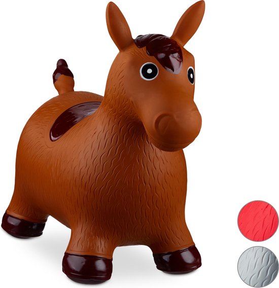 Relaxdays skippy dier paard - skippydier - skippyball - skippybal paard - 50 kg - kinderen - bruin