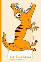Orange Hungry Dinosaur Wide Ruled Notebook