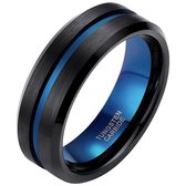Heren ring Wolfraam Zwart Blauw 8mm-21mm