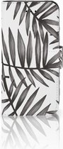 Book Cover Geschikt voor iPhone Geschikt voor iPhone SE 2020/2022 Geschikt voor iPhone 7/8 Hoesje Leaves Grey