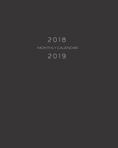 2018 2019 Monthly Calendar: Weekly and Monthly Agenda Sept 2018 - Dec 2019 Solid Black