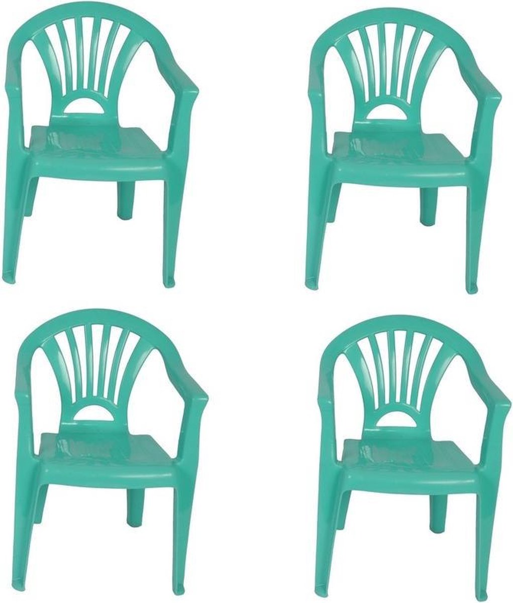 4x Kinderstoelen mint - tuinmeubels- stoelen voor kinderen