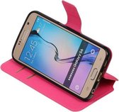 Roze Samsung Galaxy S6 TPU wallet case - telefoonhoesje - smartphone cover - beschermhoes - book case - booktype cover HM Book
