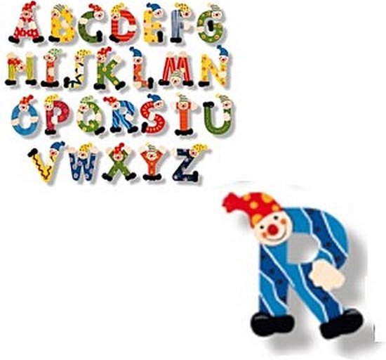 Houten naam letter clown, R