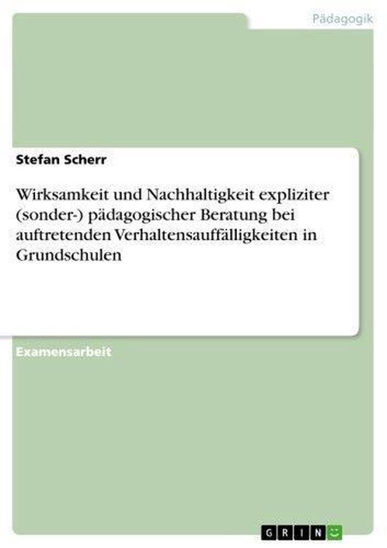 Wirksamkeit und Nachhaltigkeit expliziter (sonder-) pädagog ... - cover