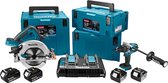Makita DLX2106PMJ 18V Li-Ion klopboor-/schroefmachine (DHP481) & cirkelzaag (DHS710) combiset (4x 4.0Ah accu) in Mbox