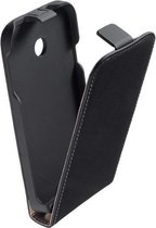 Huawei Ascend Y330 Lederlook Flip Case hoesje Zwart