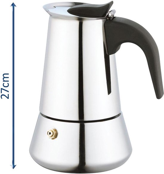 Percolator RVS - INDUCTIE / GAS Italiaanse Espresso Maker - 600ml - 12 kops – Koffiezetapparaat Moka Express 12 kopjes Roestvrijstaal - Palermo