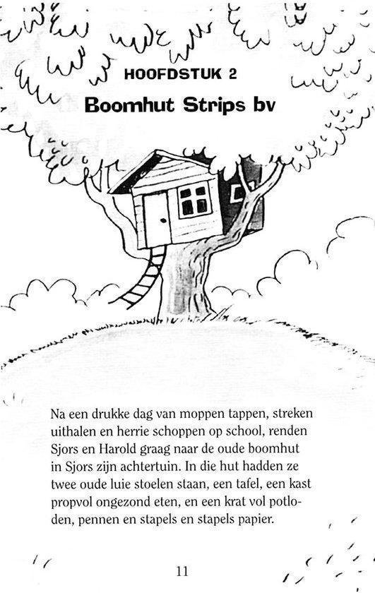 Hoofdstuk 2: Boomhut Strips bv, met een boomhut in een boom.
