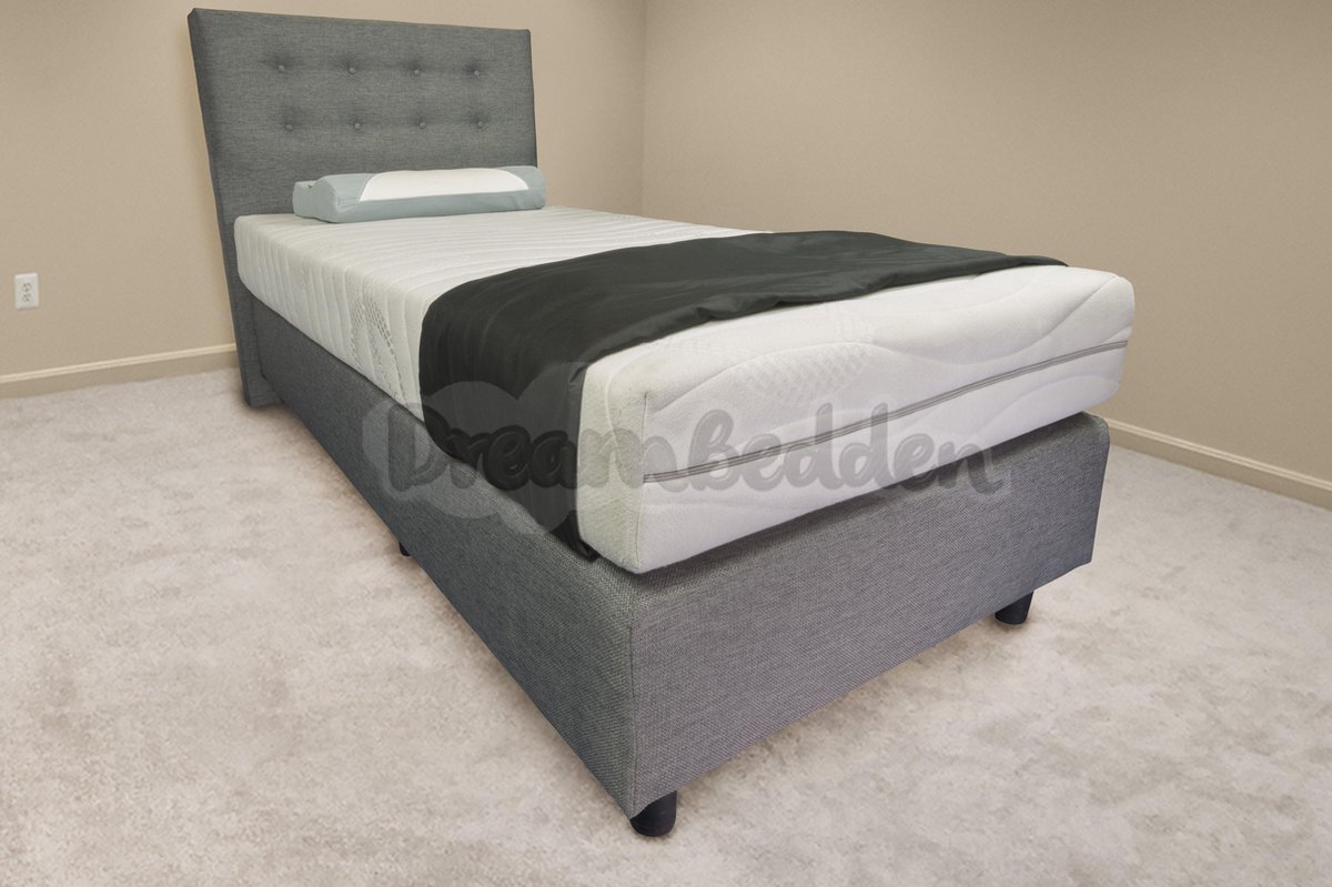 Boxspring 90x220 Incl. Pocketvering Matras. Memphis 1-pers.